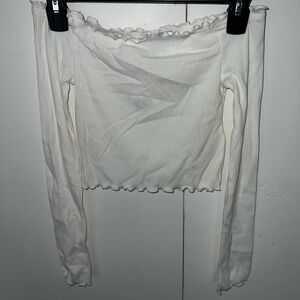 H&M White Off-Shoulder Crop Top